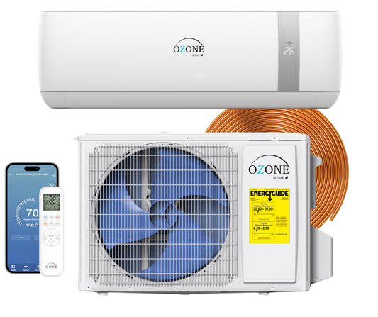 Ozone 12,000 BTU Inverter Mini Split AC and Heat 110v Wifi